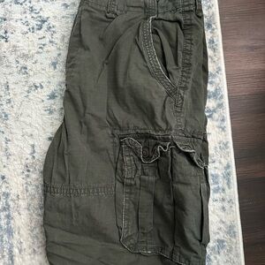 Vintage American Eagle Outfitters Green Cargo Shorts Casual Cotton